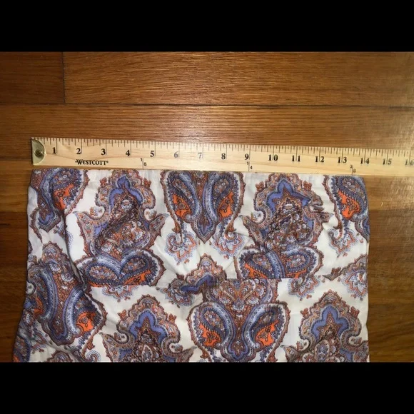 J. Crew sleeveless top size 4 paisley cream blue bohemian vintage - Picture 2 of 8